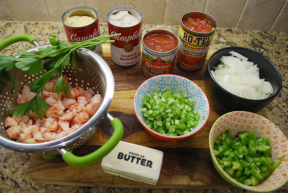 Ingredients for Crawdad Etouffee